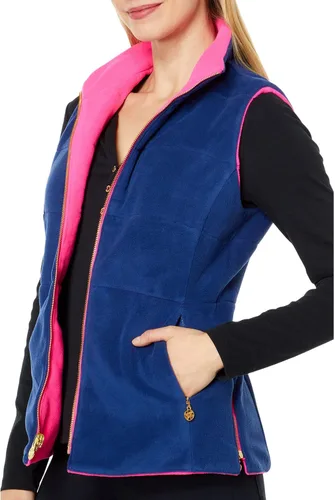Miniatura 3 de Lilly Pulitzer Brooklee - Chaleco reversible color rosa granadina XL, Granadina Rosa