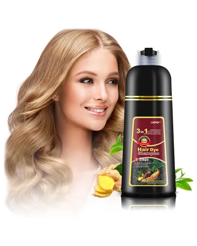 Miniatura 13 de leorx Champú de tinte para el cabello, 3 En 1 Color Miel Claro Champú Tinte para el Cabello Para Refrescar el Cabello Instantáneo Champú Para Light