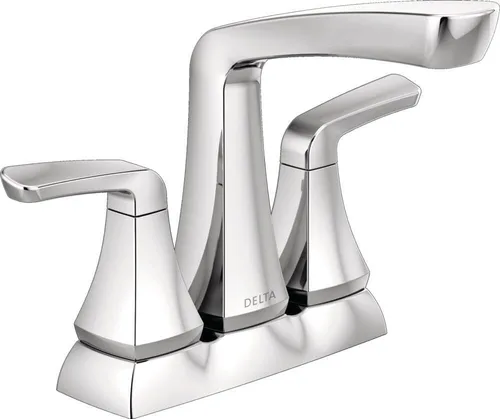 DELTA FAUCET Vesna 25789LF Centersetz - Conjunto de grifo de baño de 2 manijas y cierre de drenaje sin preocupaciones, cromado
