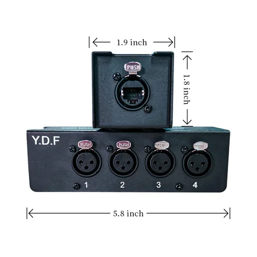 Miniatura 5 de Cable XLR macho a hembra de 4 canales, 3 pines, extensor múltiple para iluminación de escenario y estudio de grabación, canal XLR/AES/DMX sobre