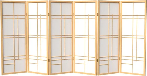 Miniatura 7 de Pantalla corta Eudes Shoji de 4 pies - Negro - 4 Paneles