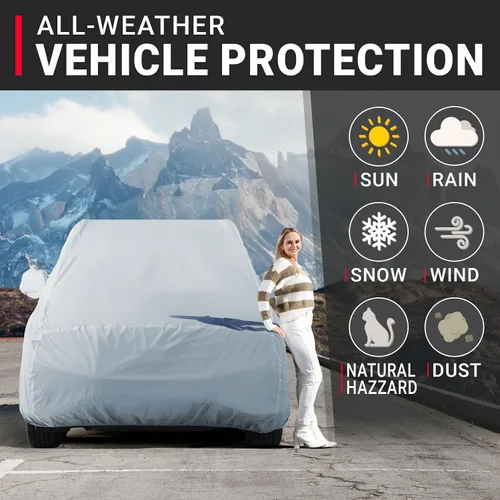 Miniatura 2 de iCarCover Funda prémium para automóvil SUV Peugeot 5008 2019-2023, impermeable, para todo tipo de clima, lluvia, nieve, UV, protector de granizo