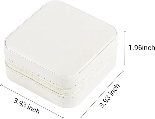Miniatura 4 de Casegrace - Mini joyero portátil de viaje de cuero para joyas organizador de anillos caja de regalo para niñas y mujeres
