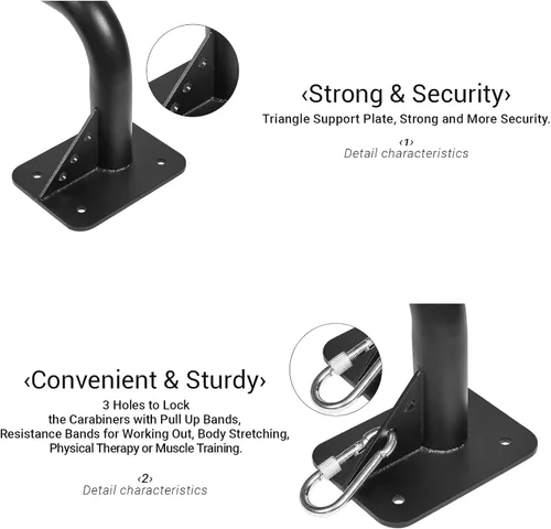 Miniatura 3 de Wall Mounted Doorway Pull Up Bar, Heavy Duty Strength Training Pull-Up Bars for Doorframe, Support Beam or Joist Mount Thick Metal Sturdy