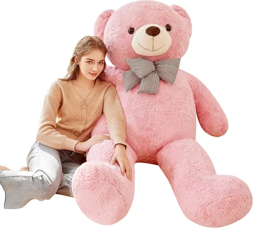 Miniatura 9 de IKASA Oso de Peluche Gigante Animal de Peluche Juguete de Felpa, 47 pulgadas Grande Lindo Jumbo Juguetes Suaves, Enorme Gran Esponjoso Gordo Negro
