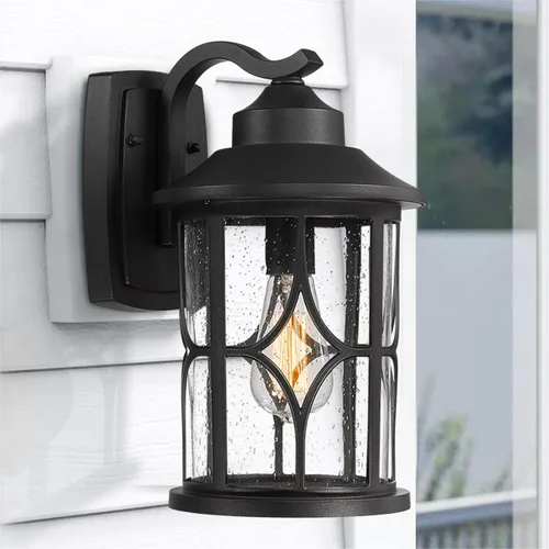 Miniatura 8 de zeyu 2 unidades de luces de aplique de pared para exteriores, luces modernas de granja para porche de casa, aluminio fundido en acabado blanco