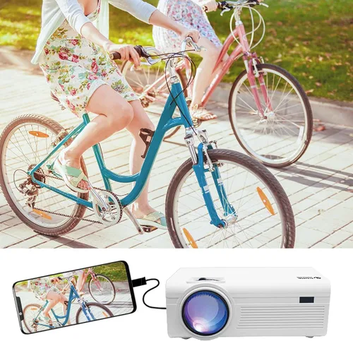 Miniatura 2 de Mini proyector LCD de cine en casa de 150 pulgadas, tamaño ajustable, altavoces integrados, compatible con TV Stick, Smartphone, consolas