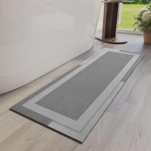 Miniatura 31 de YDKGL Alfombra de Baño Antideslizante, Respaldo de Goma Ultra Delgada Alfombras de Baño que Caben Debajo de la Puerta Secado Rápido Súper Absorbente