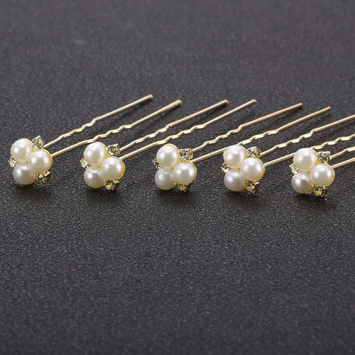 Miniatura 3 de WILLBOND 18 horquillas para el pelo de perlas, accesorios para el cabello de boda, diamantes de imitación, clips de cristal para novias, damas