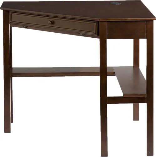 Miniatura 5 de SEI Furniture - Escritorio esquinero para computadora Wardboro - Espresso - Diseño de transición, acabado marrón - Ideal para oficina en casa