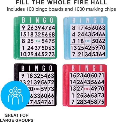 Miniatura 3 de Royal Bingo Supplies Juego de bingo para adultos, personas mayores y familia, 1000 fichas, 100 tarjetas, mazo jumbo de tarjetas de llamada, juego