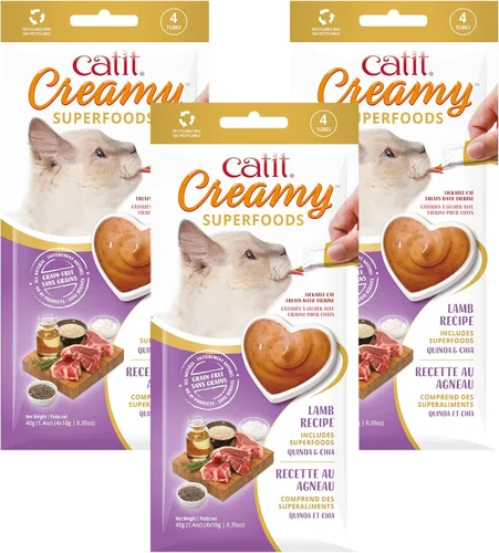 Miniatura 9 de Catit Creamy Superfood Lickable Cat Treat - Golosina hidratante y saludable para gatos de todas las edades, surtido, paquete de 8