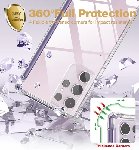 Miniatura 7 de SURITCH Funda Ultra Clear para Samsung Galaxy S23 de 6.8 pulgadas (solo protector de pantalla), [protector de pantalla integrado] carcasa rígida