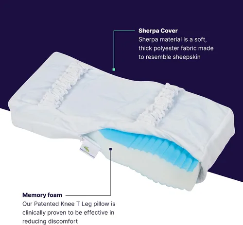 Miniatura 3 de Knee-T - Almohada de rodilla de grado médico para personas que duermen de lado, alivio del dolor de espalda y ciática, soporte ergonómico para un