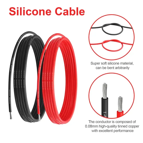 Miniatura 2 de Cable eléctrico de silicona calibre 14 AWG (rojo de 10 pies y negro de 10 pies) suave y flexible núcleo de cobre estañado de 0.003 in, alambre