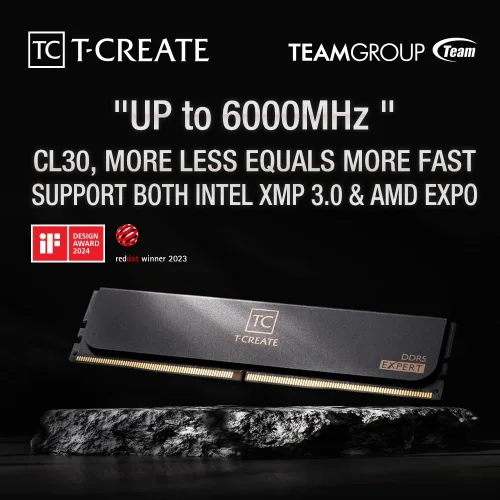 Miniatura 3 de TEAMGROUP T-Create Expert CL30 Overclocking 10L DDR5 32GB Kit (2 x 16GB) 6000MHz (PC5-48000) Intel XMP 3.0 y AMD EXPO Módulo de memoria