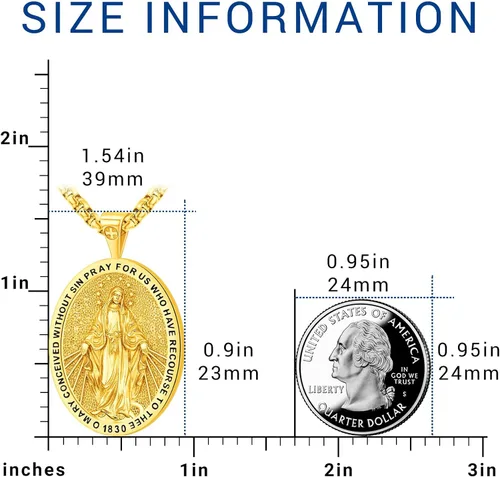 Miniatura 125 de Eusense Saint Necklace Sterling Silver 925 Protection Jewelry for Men Women Patron St Medals Amulet Pendant