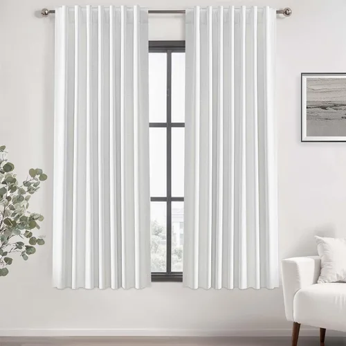 Miniatura 96 de UHITECH Cortinas opacas de 35 pulgadas de largo para sala de estar, 2 paneles, cortina opaca corta para cocina para ventanas pequeñas, cortinas