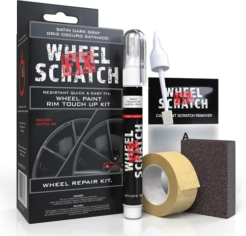 Miniatura 17 de Wheel Scratch Fix - Kit de retoque de llantas rápido y fácil, colores universales (negro (brillo))