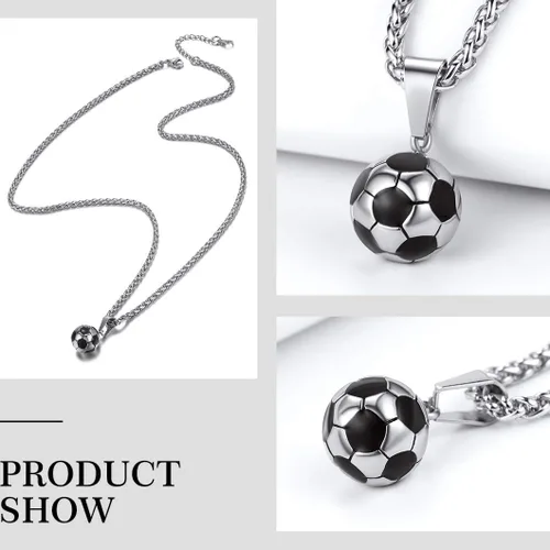 Miniatura 6 de Richsteel Collar de acero inoxidable para fútbol baloncesto fútbol guantes para hombres y mujeres fanáticos de los deportes de 22 pulgadas con caja