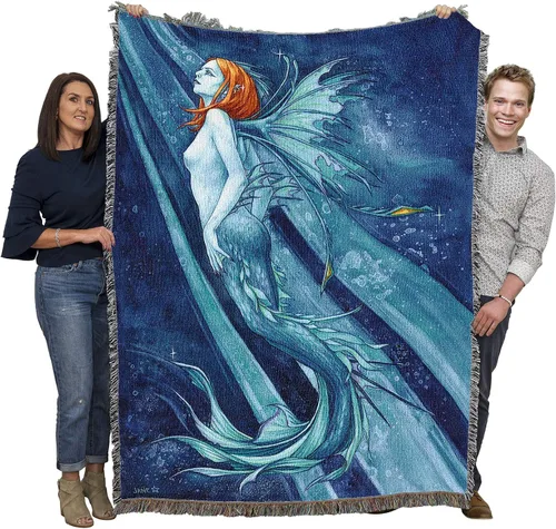 Miniatura 14 de Pure Country Weavers Brigid Ashwood - Manta de sirena con diseño de ruinas antiguas, manta tejida de algodón, hecha en los Estados Unidos
