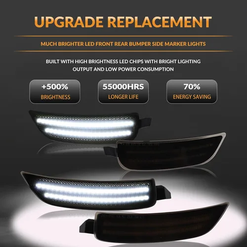 Miniatura 3 de Luces LED blancas de señalización laterales para parachoques delantero y trasero, reflectores de señal de estacionamiento para Mazda MX-5 Miata ND