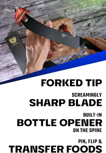 Miniatura 3 de Dalstrong BBQ Pitmaster - Cuchillo para carne de 9 pulgadas, serie Shadow Black, recubierto de nitruro de titanio negro, alto contenido de carbono