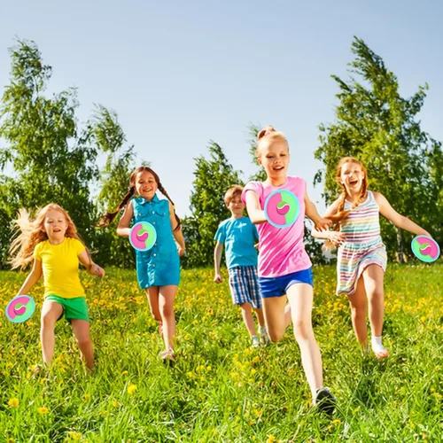 Miniatura 7 de Juego de pelotas para lanzar y atrapar mejoradas al aire libre e interiores, juegos de playa, juguetes para niños con 4 paletas, 4 bolas, 1 bolsa
