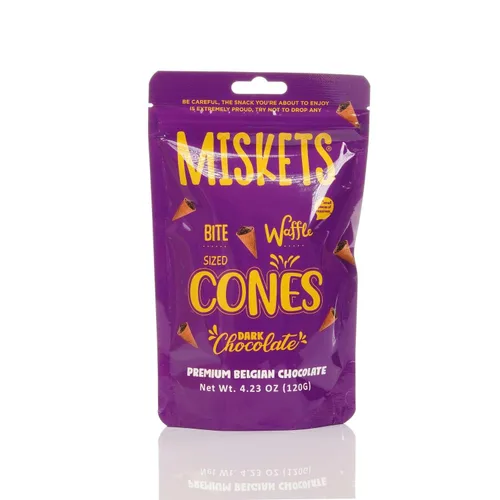 Mini conos de gofre con lácteos, relleno de chocolate oscuro, aperitivo crujiente del tamaño de un bocado, regalo para niños y adultos, 4.23 onzas,