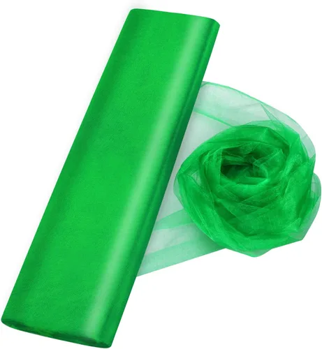 Miniatura 14 de Cortinas de telón de fondo de tul de organza de cristal para bodas, baby shower, fiesta de cumpleaños, decoración de eventos, 19 pulgadas x 30 Negro