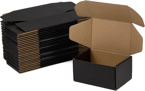 Miniatura 7 de Cajas de envío de 6x4x2 pulgadas, paquete de 25, cajas de embalaje de cartón corrugado para pequeñas empresas, negras