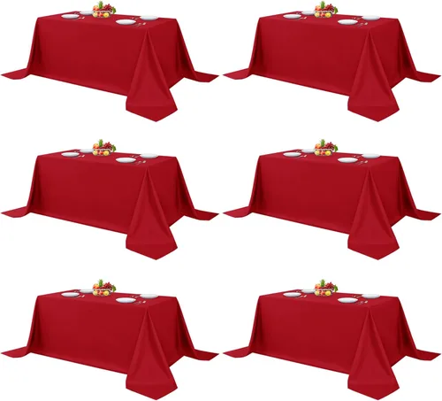 Miniatura 58 de Fitable - Paquete de 6 manteles redondos blancos - 120 pulgadas de diámetro - Manteles resistentes a las manchas y lavables, manteles de poliéster