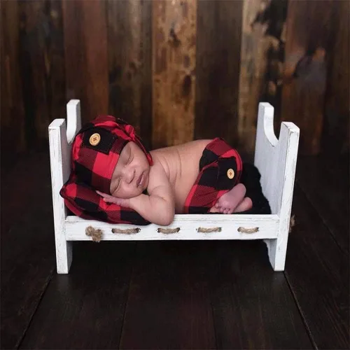 Miniatura 5 de KAIXIN Traje de fotografía para bebé recién nacido, con sombrero y almohada, accesorios para fotos de bebé, color rojo, talla M, Rojo
