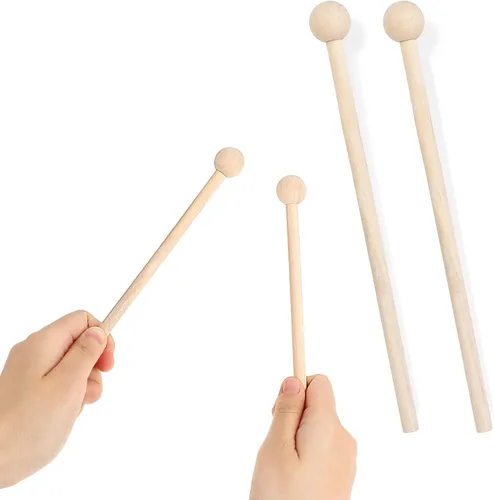 Palitos de percusión de madera de 8 pulgadas, palitos de xilófono de 8 pulgadas, mazos Glockenspiel para carillón de xilófono, bloque de madera,