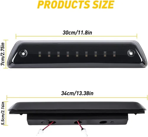 Miniatura 6 de 3ª luz de freno negra ahumada, compatible con Ford F150 2009-2014 (no para modelos Raptor)