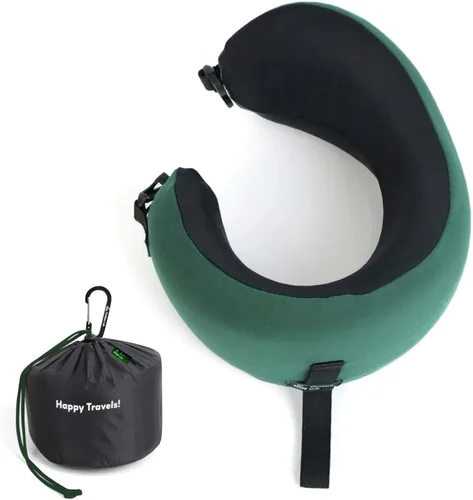 Miniatura 10 de C CUSHION LAB Almohada de viaje, galardonado diseño ergonómico patentado para mentón y cuello, almohada de espuma viscoelástica para el cuello