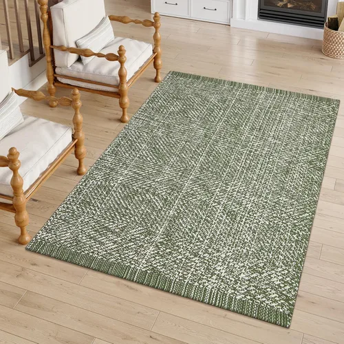 Miniatura 17 de LEEVAN - Alfombras lavables para cocina de 3 x 5 pies, alfombra de color crema para dormitorio, alfombra de algodón tejida para entrada, alfombra