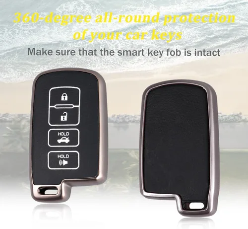Miniatura 3 de WJS Funda para llavero de automóvil, compatible con Toyota Avalon Camry Corolla RAV4 Highlander Sequoia 2011-2019 (negro)