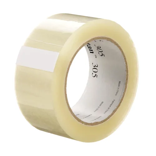 Miniatura 3 de 3M Cinta de sellado de cajas de tartán 305, transparente, ligera, duradera, 1.88 in x 109.36 yardas (1.890 in x 328.1 ft), 36 rollos por caja