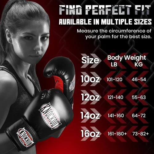 Miniatura 7 de Guantes de Boxeo de Gel Knockout para Hombres y Mujeres - Entrenamiento Profesional de Sparring, Cuero Maya Hide Muay Thai MMA Kickboxing, Guantes