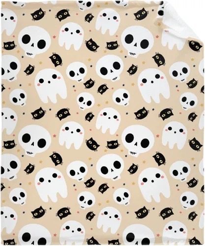 Manta de fantasma de 40 x 30 pulgadas para cachorros, lindas mantas de fantasma para niñas y mujeres, mantas de forro polar ligeras para amantes de