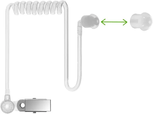 Miniatura 5 de Paquete de 50 almohadillas de repuesto para radio, tubo acústico y tubo de bobina, auriculares de silicona blanca para Motorola Baofeng Kenwood