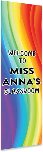 Miniatura 16 de Andaz Press Letrero de bienvenida vertical personalizado para el aula de 13 x 47 pulgadas para profesores, letreros de puerta de aula, letrero