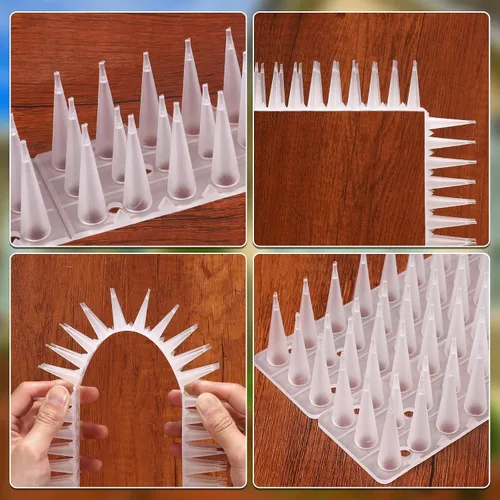 Miniatura 3 de TOBWOLF Paquete de 12 picos de pájaros, picos de plástico para valla para pájaros pequeños, paloma, ardilla, mapache, no más nidos de pájaros