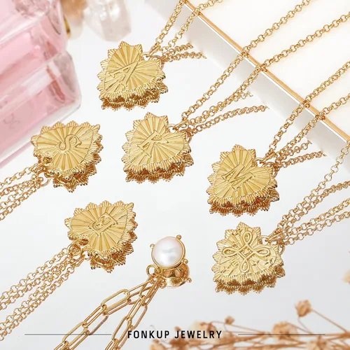 Miniatura 5 de fonkup Collares con iniciales para mujer, collar de corazón en capas para mujer, de moda, gargantilla de perlas delicadas, collar de letras