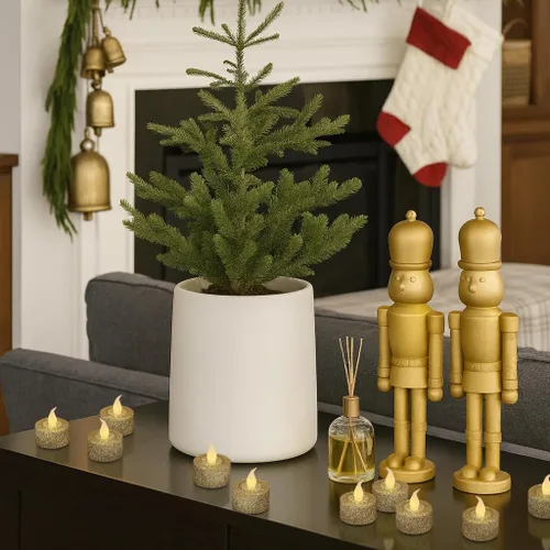 Miniatura 5 de FURORA LIGHTING Velas de Té LED con Purpurina Dorada Champaign, Paquete de 12, Velas de Té Parpadeantes Sin Llama para Decoración del Hogar, Oro