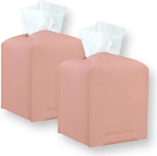 Miniatura 16 de Soporte para caja de pañuelos de piel sintética de alta calidad, elegante funda de caja de pañuelos estilo hotel para decoración del hogar, oficina