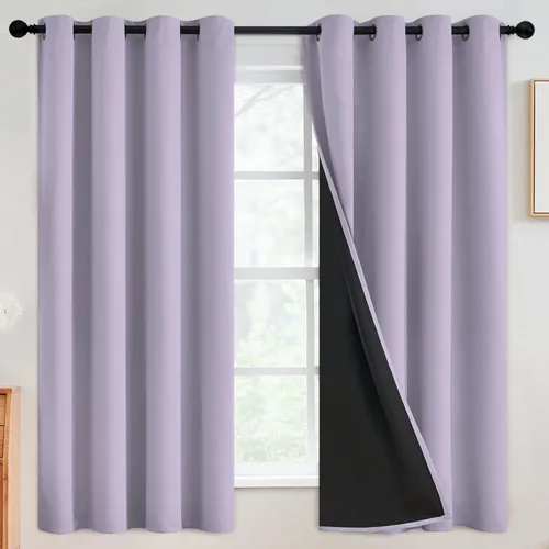 Miniatura 52 de SimpleHome - Cortinas opacas 100% para recámara, cortinas de ventana con ojales beige, con aislamiento térmico, cortinas de oscurecimiento
