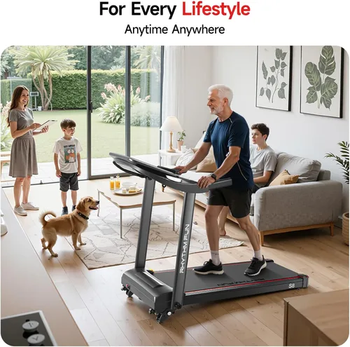 Miniatura 6 de RHYTHM FUN 8.0 MPH Treadmills for Home, Running Walking Pad Treadmill with Incline up to 8%, Foldable Treadmill with Handle Bar, Low Noise Walking