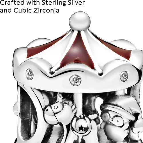 Miniatura 3 de PANDORA Jewelry Christmas Carousel Cubic Zirconia Charm in Sterling Silver
